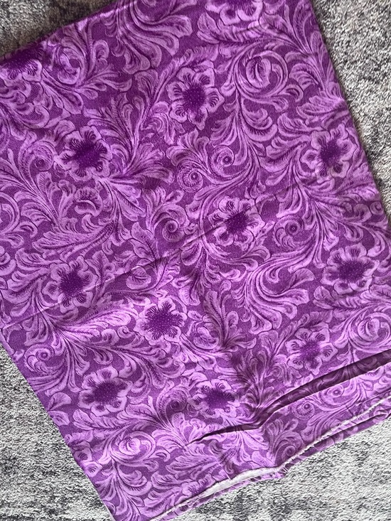 Floral Denim fabric Other - Purple Denim Floral Jacquard Fabric